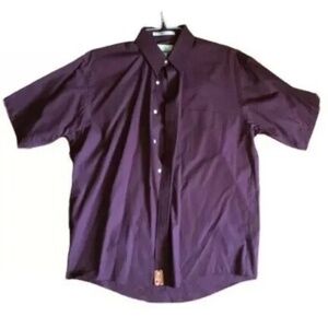 ENRO Ultra Poplin Maroon Half Sleeve Button Up Shirt Men Neck Size 16